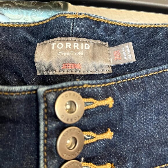 Torrid Size 20R Dark Wash 3 Button High Rise Jeggings Skinny Jeans Super soft - Picture 4 of 9